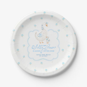 A New Silly Goose Is Almost On The Loose Baby Boy Paper Plate
