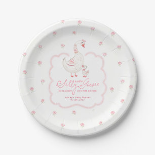 A New Silly Goose Is Almost On The Loose Baby Girl Paper Plate