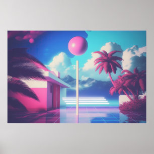 A New Wave of Nostalgia: A Vaporwave Journey Poster
