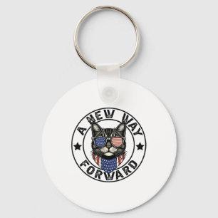 A New Way Forward Kamala Harris 2024 Childless Cat Key Ring