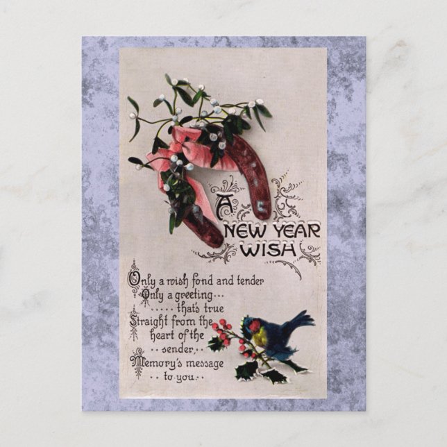 A New Year Wish Holiday Postcard (Front)