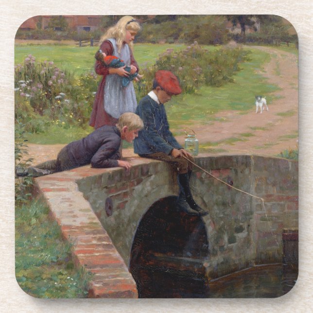 A Nibble, 1914 (oil on panel) Coaster (Front)