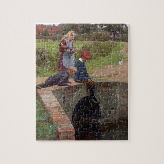 A Nibble, 1914 (oil on panel) Jigsaw Puzzle (Vertical)