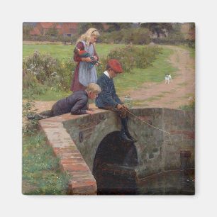 A Nibble, 1914 (oil on panel) Magnet