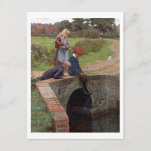 A Nibble, 1914 (oil on panel) Postcard