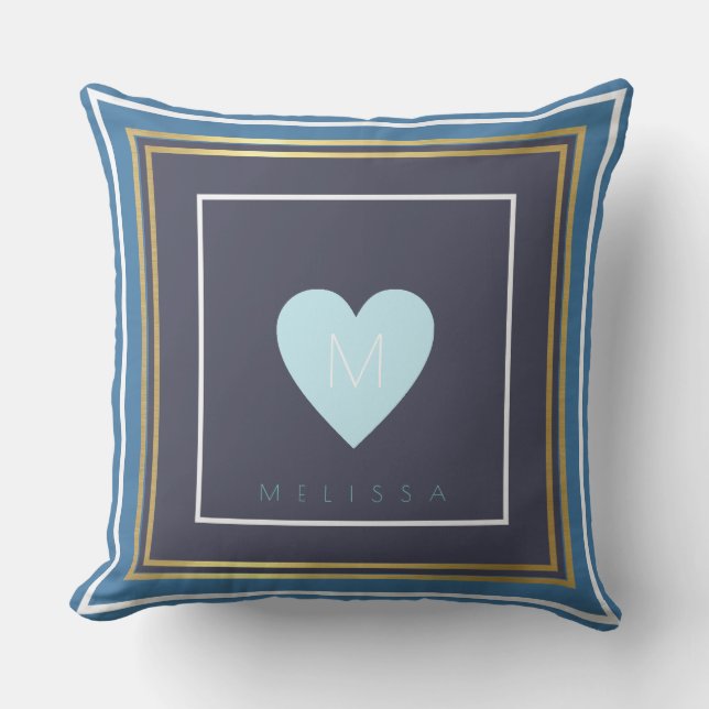 A nice design of square borders with a blue heart cushion (Front)