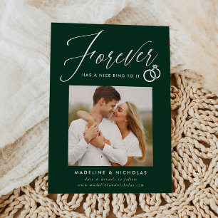 A Nice Ring To It Green Engagement Announcement