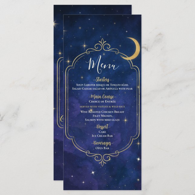 A Night Among The Stars Celestial Skies Menu (Front/Back)