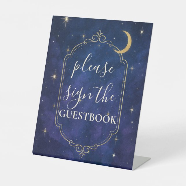 A Night Among The Stars Celestial Skies Table Sign (Front)