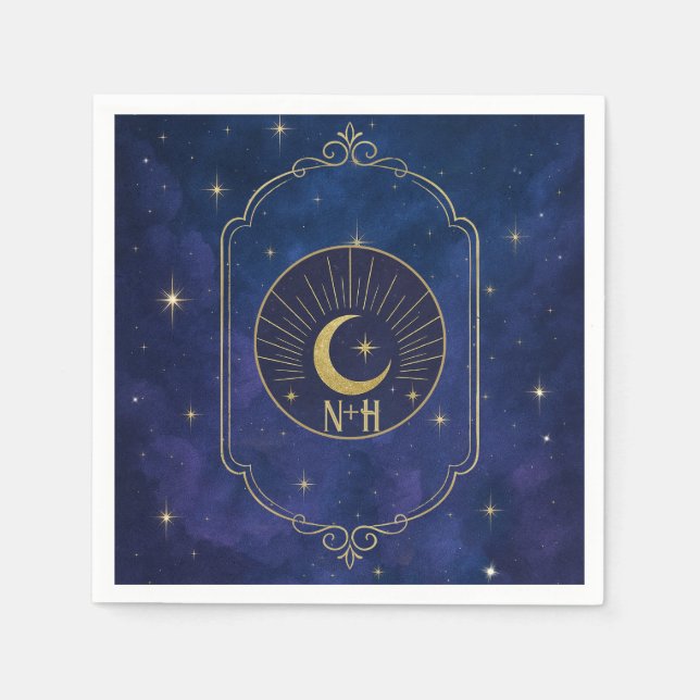 A Night Among The Stars Celestial Skies Wedding  Napkin (Front)