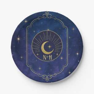 A Night Among The Stars Celestial Skies Wedding  Paper Plate
