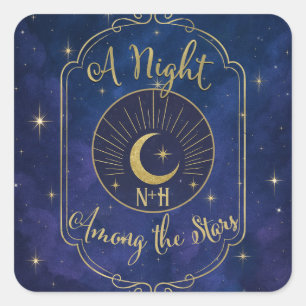 A Night Among The Stars Celestial Skies Wedding  Square Sticker