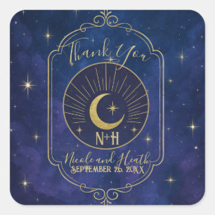 A Night Among The Stars Celestial Skies Wedding z= Square Sticker