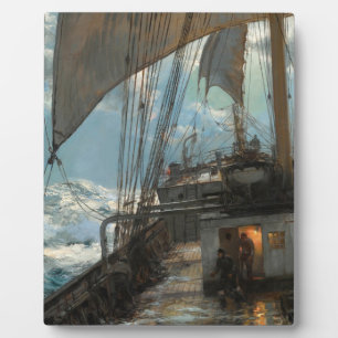 A Night At Sea Painting By Montague Dawson Plaque