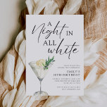 A Night in all White Birthday Invitation<br><div class="desc">A Night in all White Birthday Invitation</div>