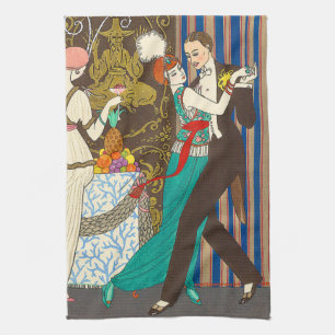 A Night in Decadent Paris Art Deco Kitchen Towel