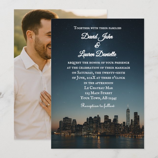 A Night Like This Photo Wedding Invitation (Front/Back)