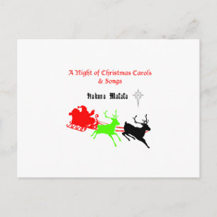A Night of Christmas Carols and Songs Hakunamatata Holiday Postcard