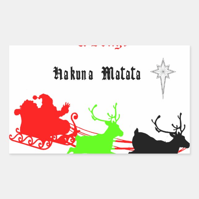 A Night of Christmas Carols and Songs Hakunamatata Rectangular Sticker (Front)