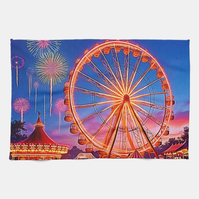 A Night of Festive Lights Design Tea Towel (Horizontal)