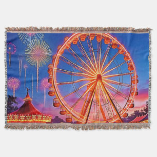 A Night of Festive Lights Design Throw Blanket