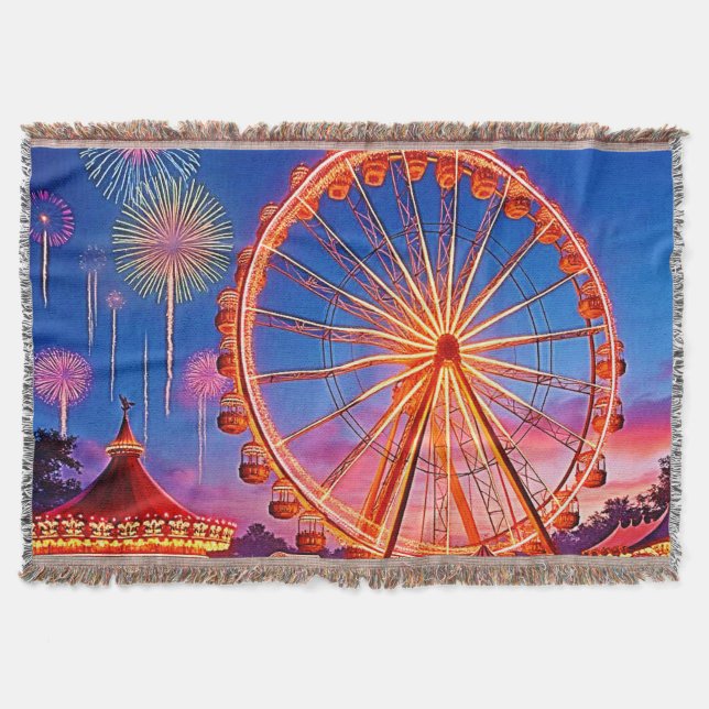 A Night of Festive Lights Design Throw Blanket (Front)