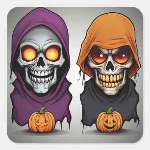A Night of Halloween Magic Square Sticker