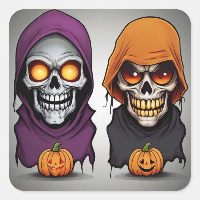 A Night of Halloween Magic Square Sticker (Front)