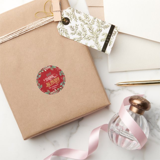 "A Night of Joy: Corporate Christmas Bash" Classic Round Sticker (Gifting)