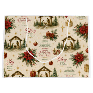 A Night of Miracles The Christmas Nativity Large Gift Bag
