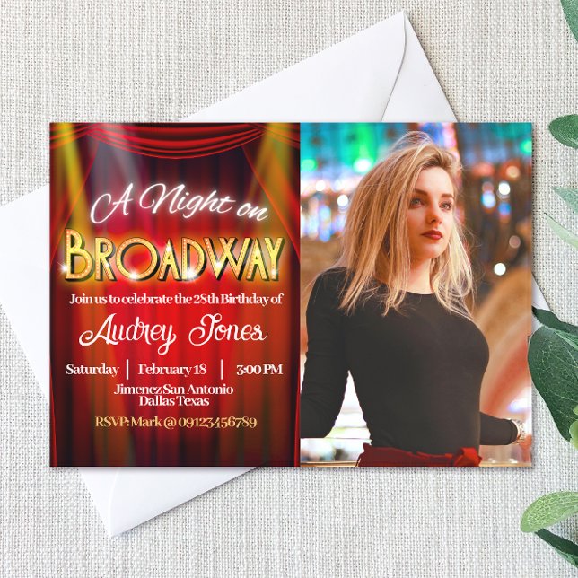 A Night on Broadway Invitation with Photo (Creator Uploaded)