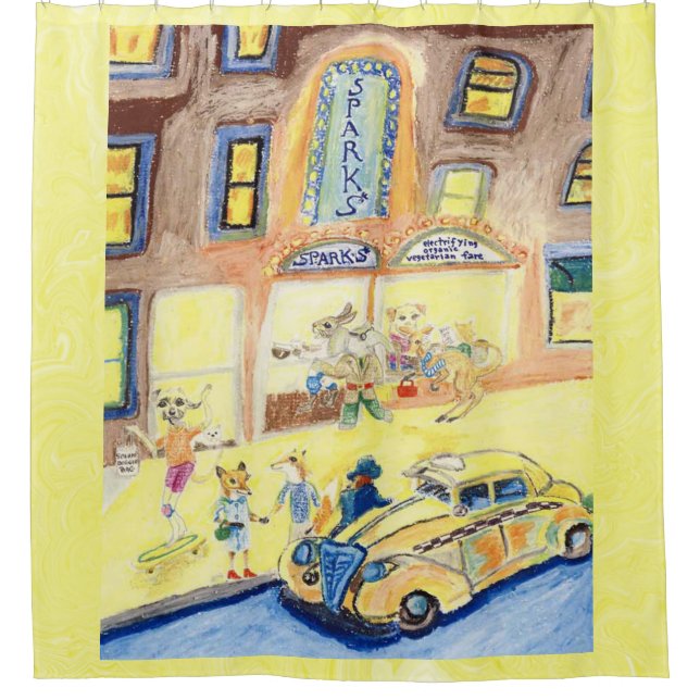 A Night on the Town Shower Curtain (Front)