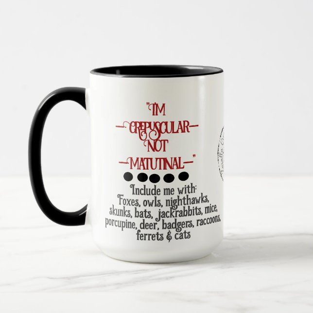 A Night Owl Not a Morning Person Typography  Mug (Left)