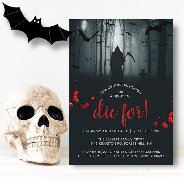 A Night To Die For! Halloween Party Invitation (Creator Uploaded)