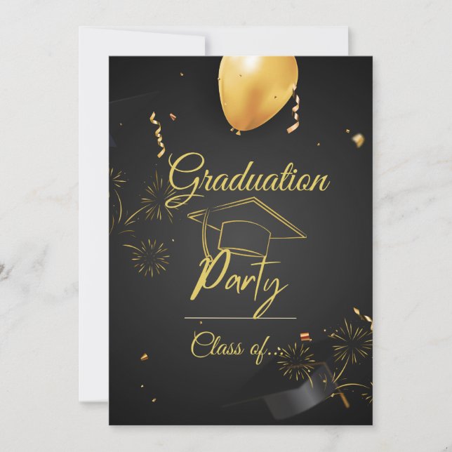 A NIGHT TO REMEMBER: SPECTACULAR GRADUATION PARTY INVITATION (Front)