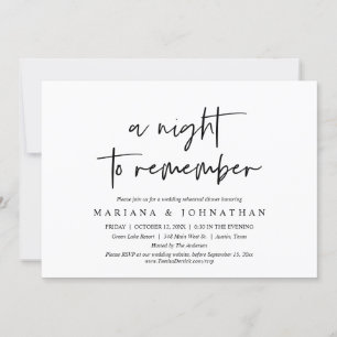 A Night To Remember, Wedding Rehearsal Dinner  Invitation