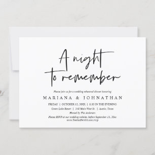 A Night To Remember, Wedding Rehearsal Dinner  Invitation