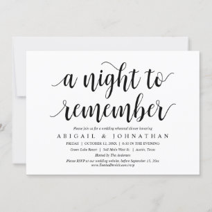 A Night To Remember, Wedding Rehearsal Dinner Invitation