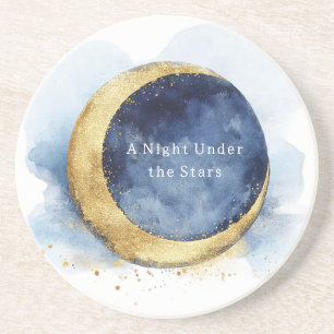 A Night Under Stars Celestial Blue Moon Coaster