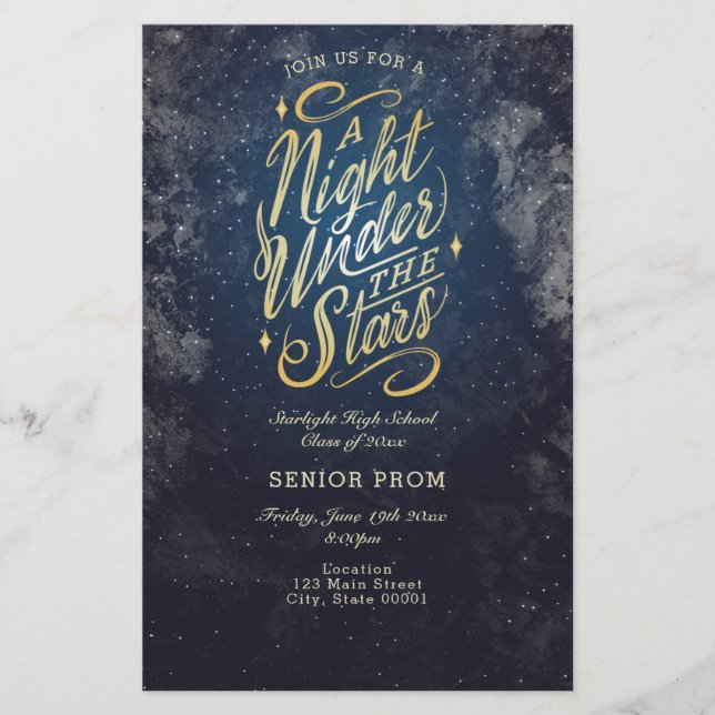 A Night Under the Stars Event Flyer Invitation (Front)