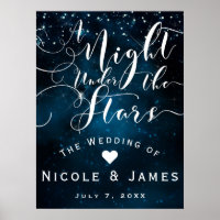 A NIGHT UNDER THE STARS Starry Blue Skies Banner