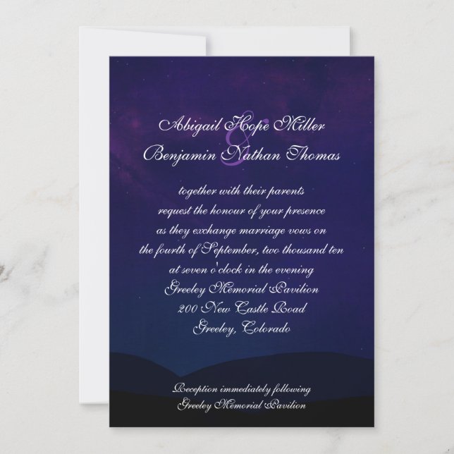 A Night Under the Stars Wedding Invitation (Front)