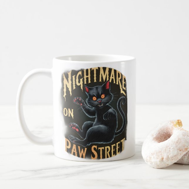 A Nightmare in the Darkness of the Street Coffee Mug (With Donut)