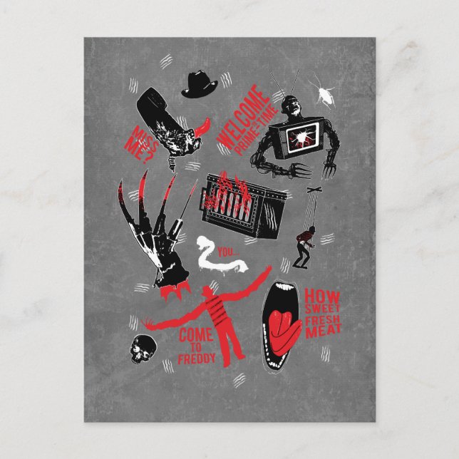 A Nightmare on Elm Street | Freddy Krueger Talk Holiday Postcard (Front)