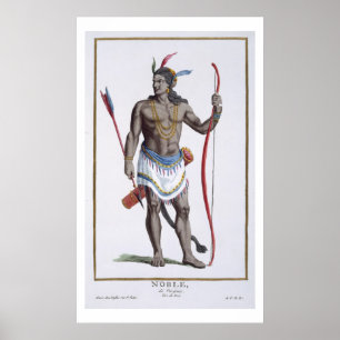 A Noble from Virginia, 1780 (coloured engraving) Poster