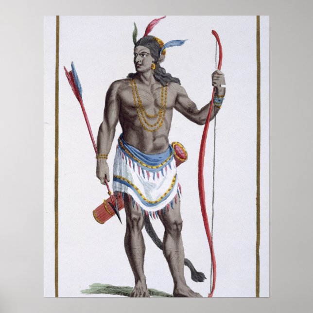 A Noble from Virginia, 1780 (coloured engraving) Poster (Front)