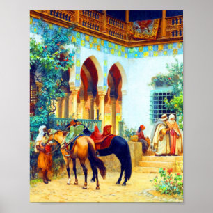 A North African Court by Frederick Arthur Bridgman Poster