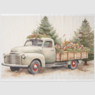 A Nostalgic Christmas Vintage Tree Farm Truck Tissue Paper