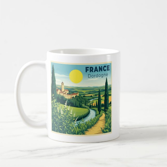 A Nostalgic Classic Travel Poster France Dordogne Coffee Mug (Left)