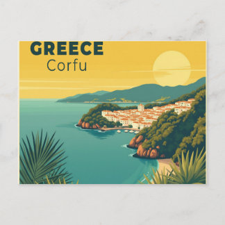 A Nostalgic Classic Travel Poster – Greece Corfu Postcard